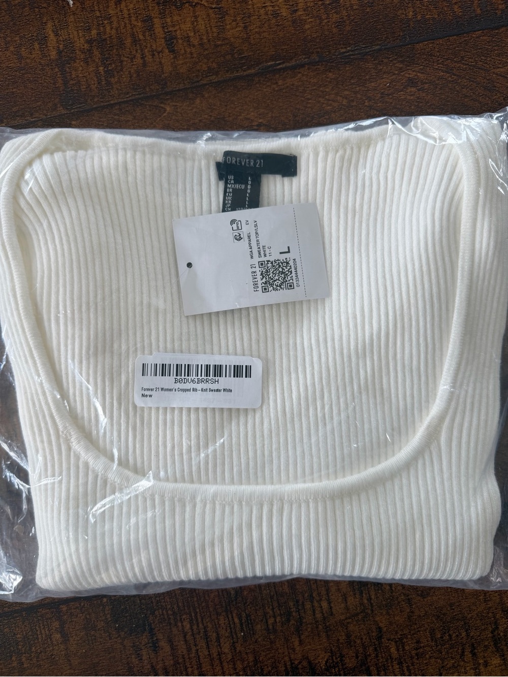 Forever 21 White Ribbed Square Neck Sweater - Picture 4 of 5